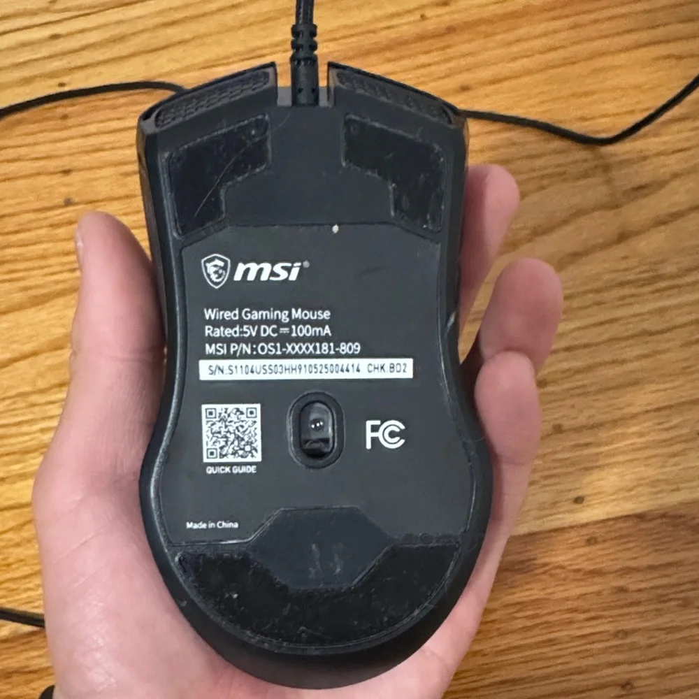MSI Black Wired Mouse